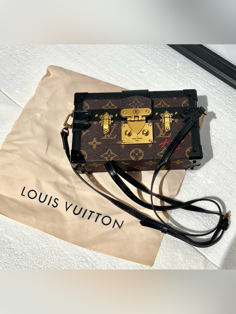 Louis Vuitton Brown Monogram Petite Trunk Box Bag Crossbody